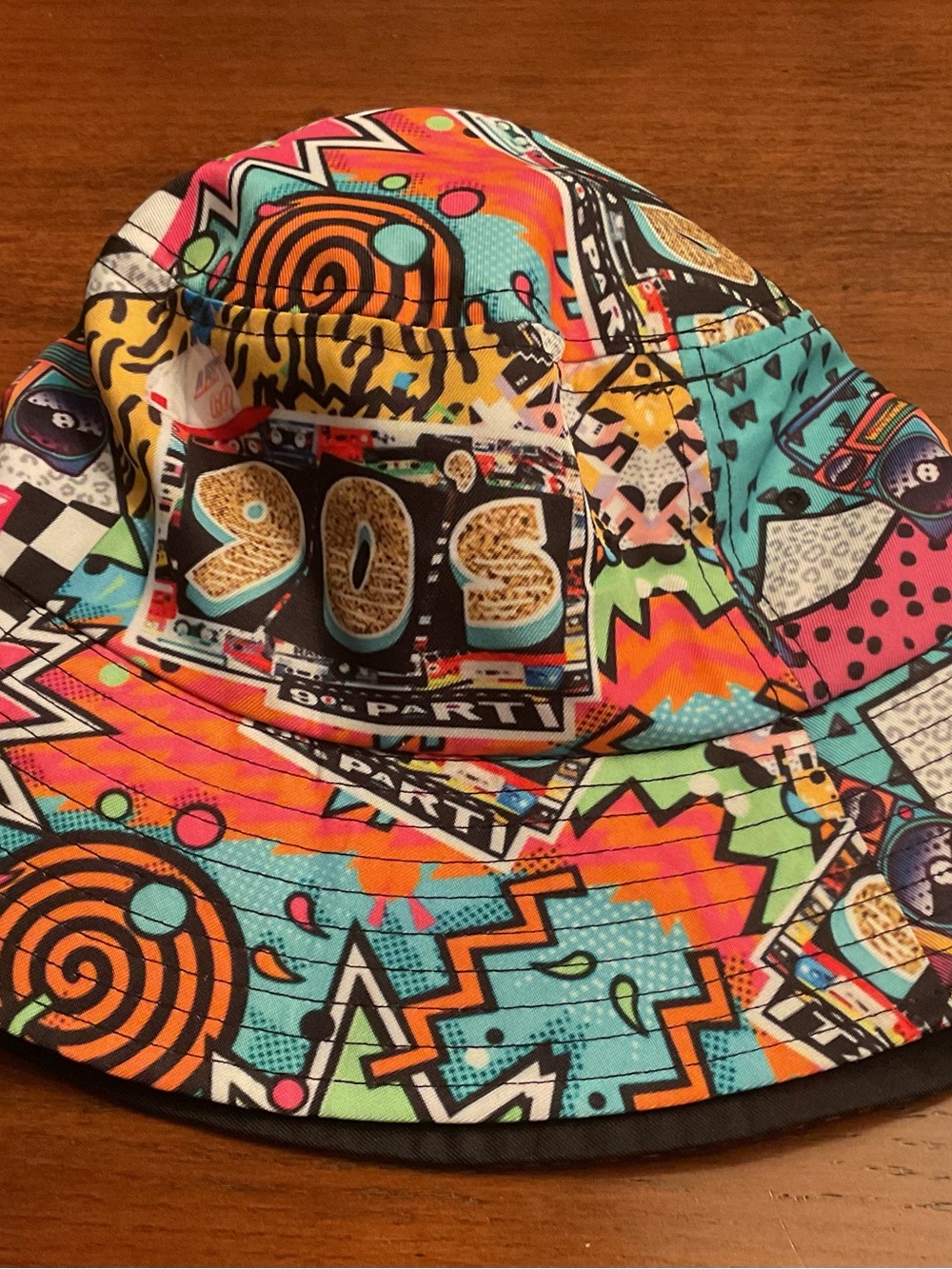 90s Graphic Pop Art Bucket Hat - Bright Multi